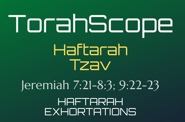 Haftarah Tzav - Jeremiah 7:21-8:3; 9:22-23
