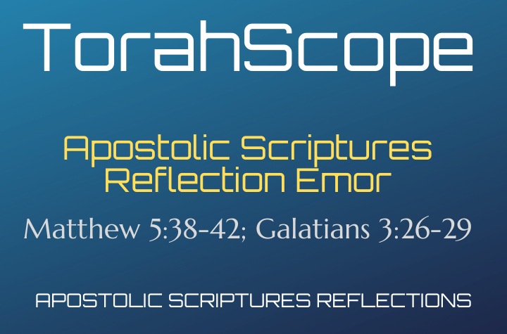 Apostolic Scriptures Reflection Emor - Matthew 5:38-42; Galatians 3:26-29
