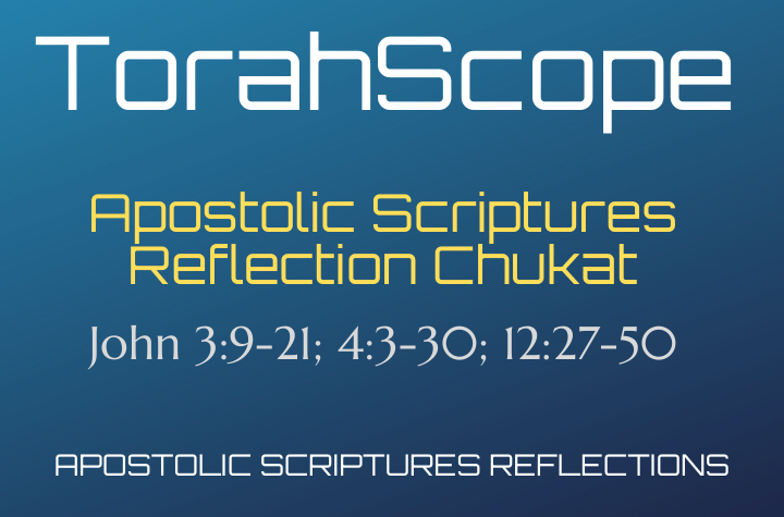 Apostolic Scriptures Reflection Chukat - John 3:9-21; 4:3-30; 12:27-50